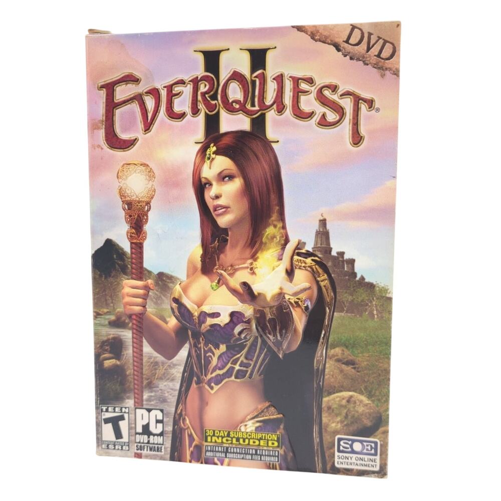 EverQuest II PC DVD-ROM Software Video Game MMO RPG Fantasy Sealed Game Disc